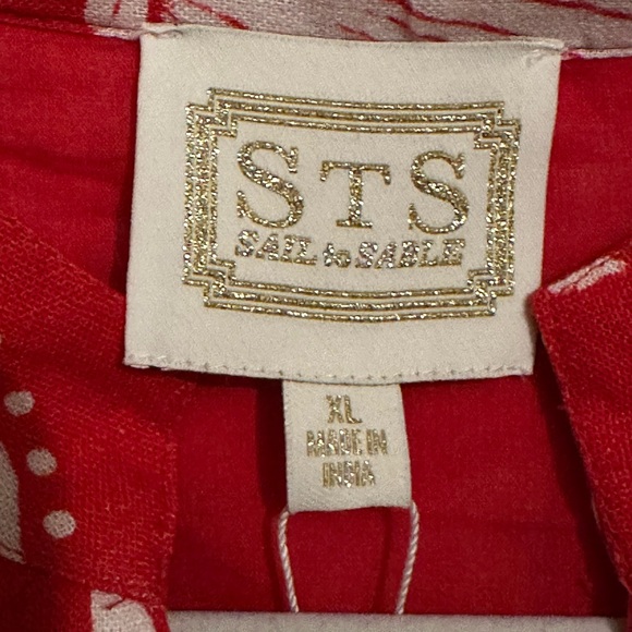 NWT SAIL TO SABLE Belted Tunic Dress in SEA STRIPE RED PRINT - Picture 12 of 16